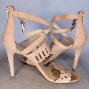 Ivanka Trump Nude Soft Leather Cutout Strappy Heels – 11M (runs large)